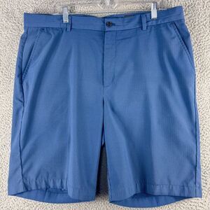 Greg Norman Golf Shorts Mens 38 Blue Stripe Chino Golfer Business Casual Outdoor